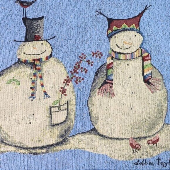 Lot 4 Snowman Christmas Placemats Winter Blue Debbie Tayler Kerman - Picture 3 of 5
